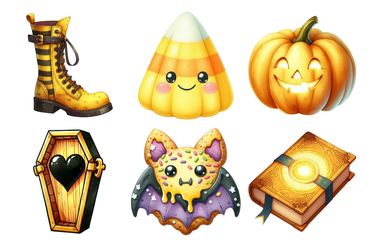 Yellow Halloween Clipart Sublimation, an Illustration by Daily.Designs (Photo 4 of 5)