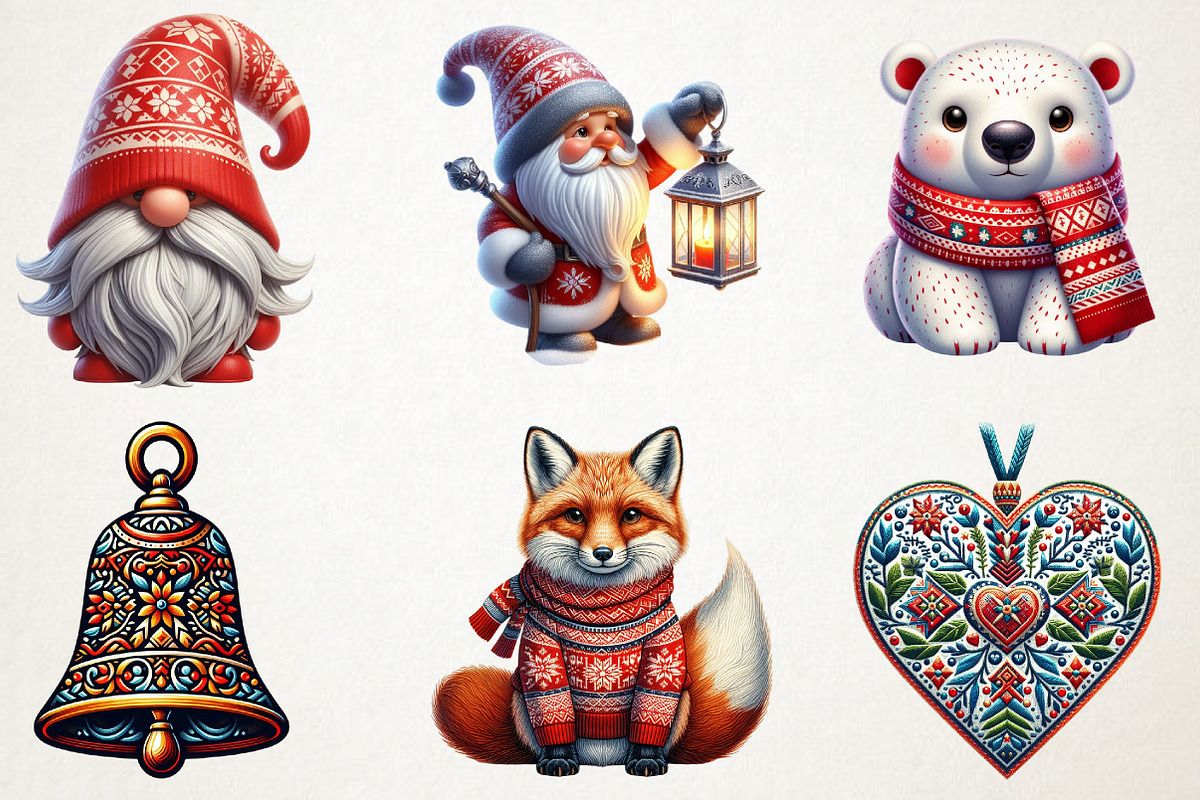 Christmas Scandinavian Clipart, an Illustration by RobertsArt (Photo 7 of 7)