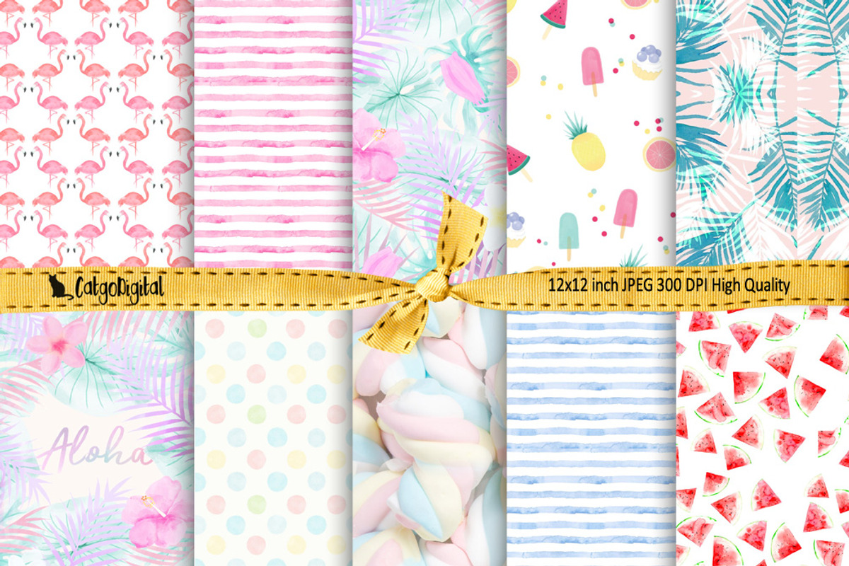 Printable Digital Papers Bundle, a Texture Graphic by CatgoDigital (Photo 16 of 22)