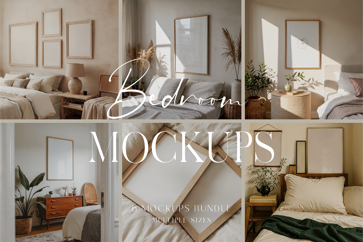 Bedroom Mockup Bundle | Multi-Size, a Household Mockup by The White Space Co. (Photo 1 of 9)