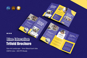 Blue Education Trifold Brochure, a Brochure Template by Esensifiksi.studio