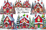 Watercolor Cute Mini Christmas House, an Illustration by Creative Art (Thumbnail 1 of 4)