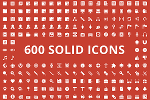 600 Solid Vector Icons, a Solid Icon by PixelBazaar