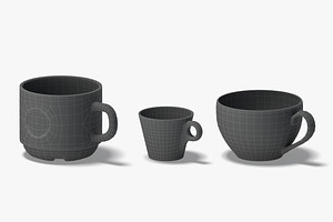 18 Ceramic Mugs 3D Model