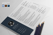 Landscape Resume/CV Template, a Resume Template by Creatune (Thumbnail 1 of 4)