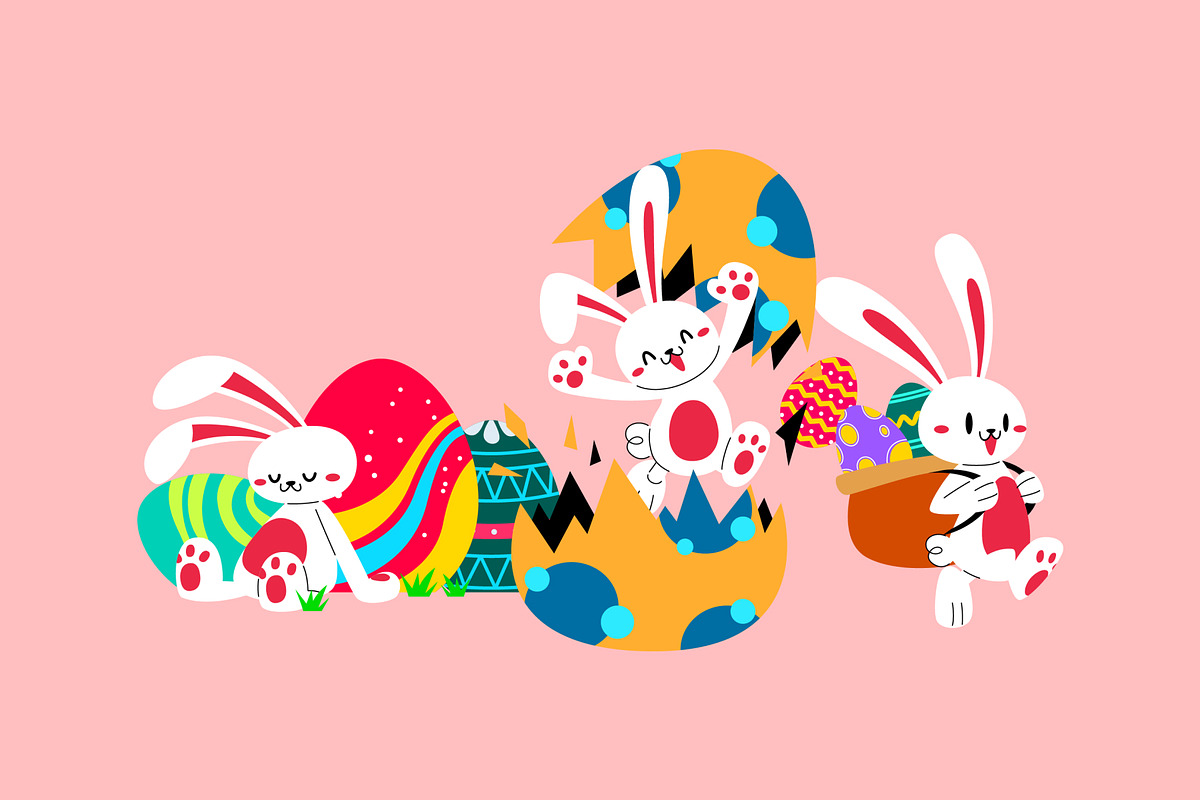 Easter Bunny Doodle Illustration Set, an Object Graphic by SLAB! Design (Photo 2 of 3)