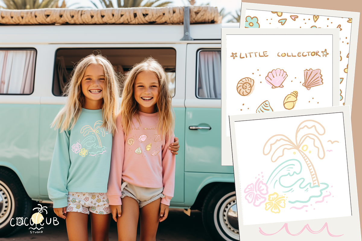 Girls Surf print pattern collection, a Decorative Illustration by Coco & Cub Studio (Photo 5 of 13)
