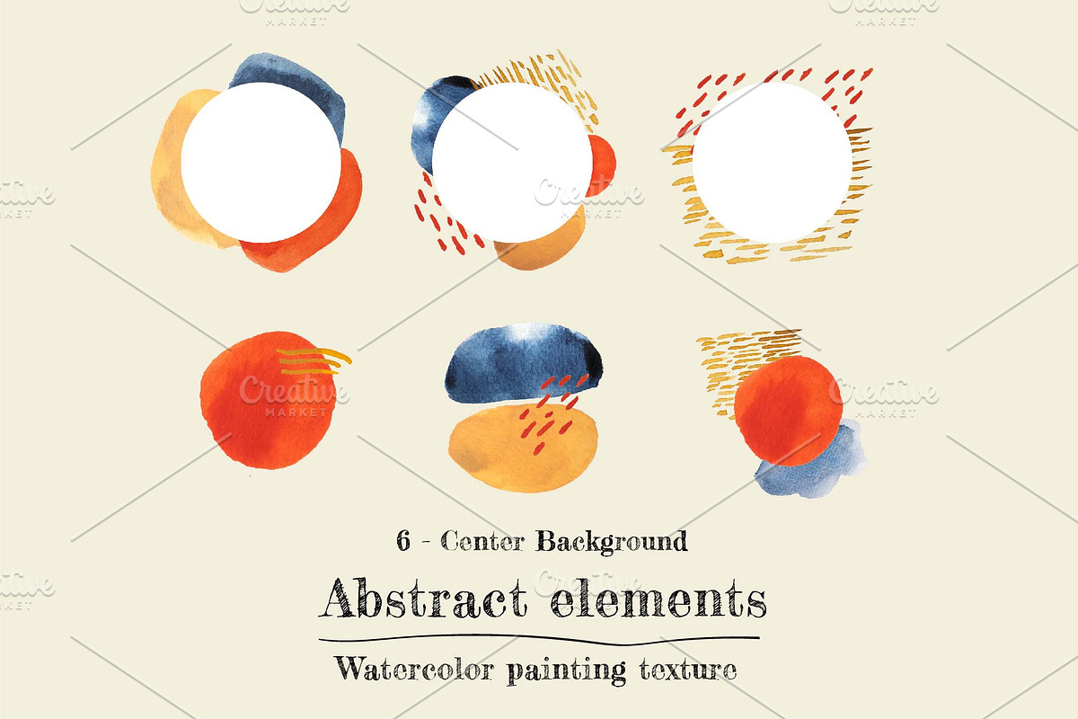 Abstract elements watercolor painted, an Object Graphic by marukopum (Photo 3 of 4)