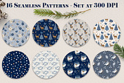 Blue & Gold Christmas Clipart, an Animal Illustration by The Audacious Brush (Thumbnail 7 of 16)