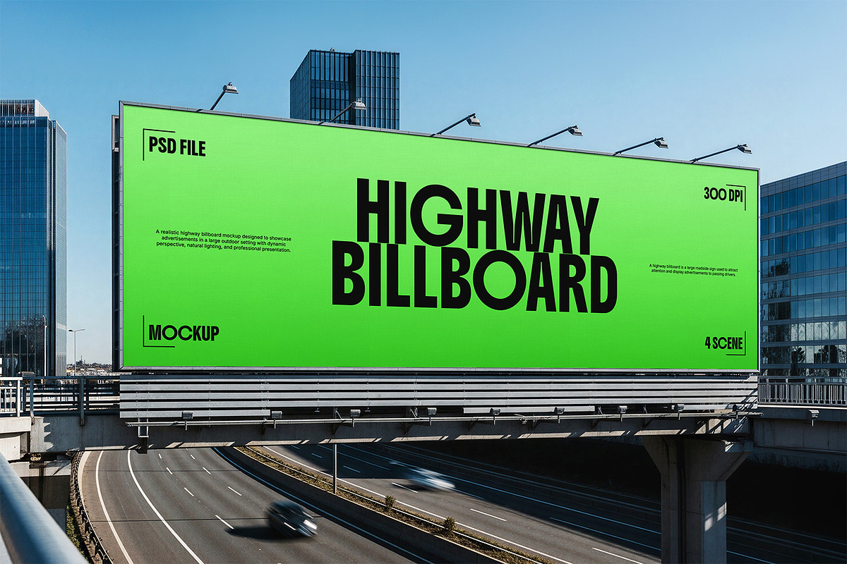 Highway Billboard Mockup, an Advertising Mockup by Nathatype (Photo 4 of 9)