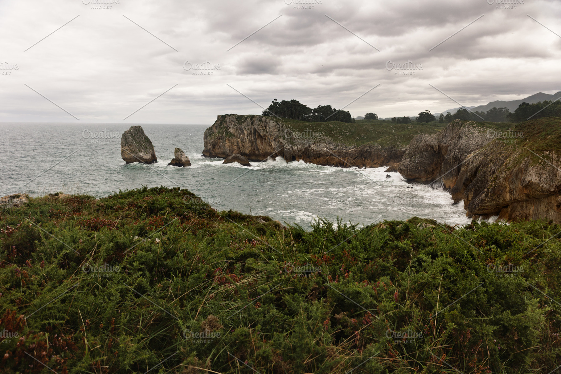 Wild coastline with rocky cliffs and, a Nature Photo by Perpis