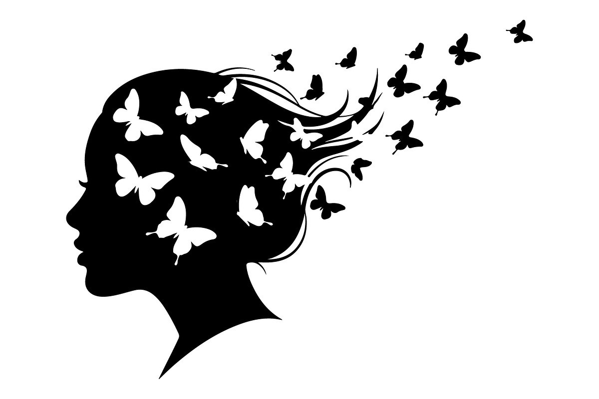 Woman Butterfly Hair Silhouette, an Object 3D Model by yasushie (Photo 31 of 31)