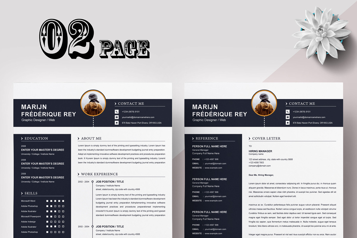 Modern Resume / CV Template, a Resume Template by X-Type (Photo 2 of 5)
