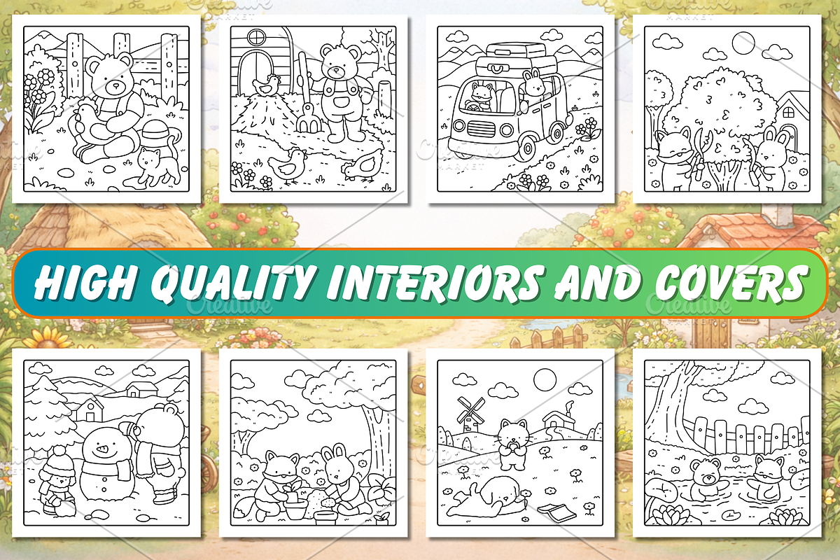 Bold & Easy Village Friends Coloring, an Animal Illustration by Neon Studio (Photo 2 of 3)