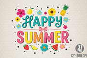 Happy Summer PNG, an Illustration by Designking (Thumbnail 1 of 4)
