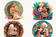 Watercolor Mother's Day Clipart, a Person Illustration by BusyDaydesign (Thumbnail 2 of 8)