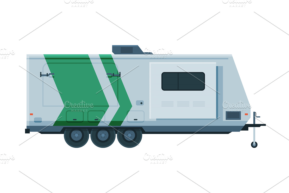 Travel Trailer, Mobile Home for, a Transportation Illustration by TopVectors