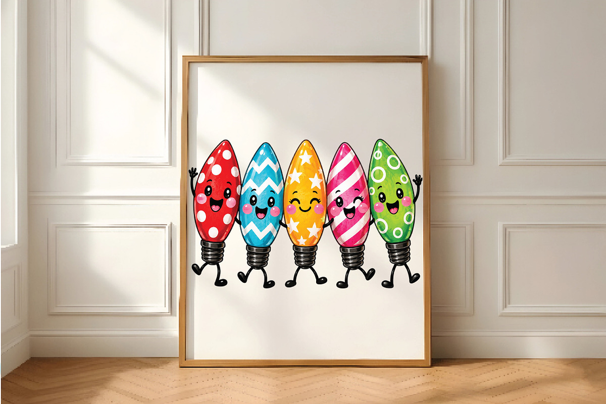 Colorful Christmas Light Bulbs PNG, a Seasonal Illustration by Daily.Designs (Photo 5 of 5)
