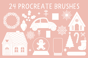 Christmas Procreate Stamp Brush Pack