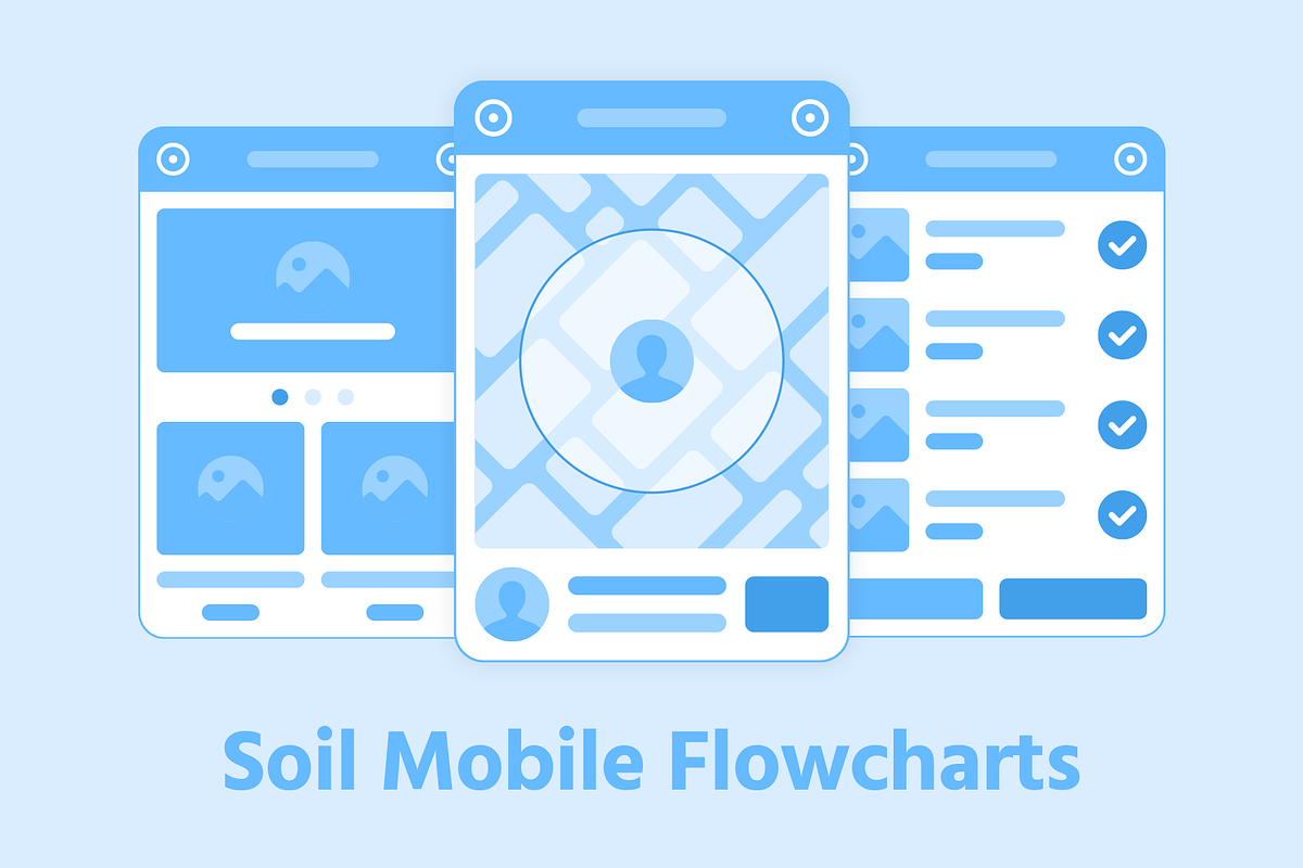 Soil Mobile Flowcharts, a Wireframe Template by Singlayn (Photo 1 of 7)
