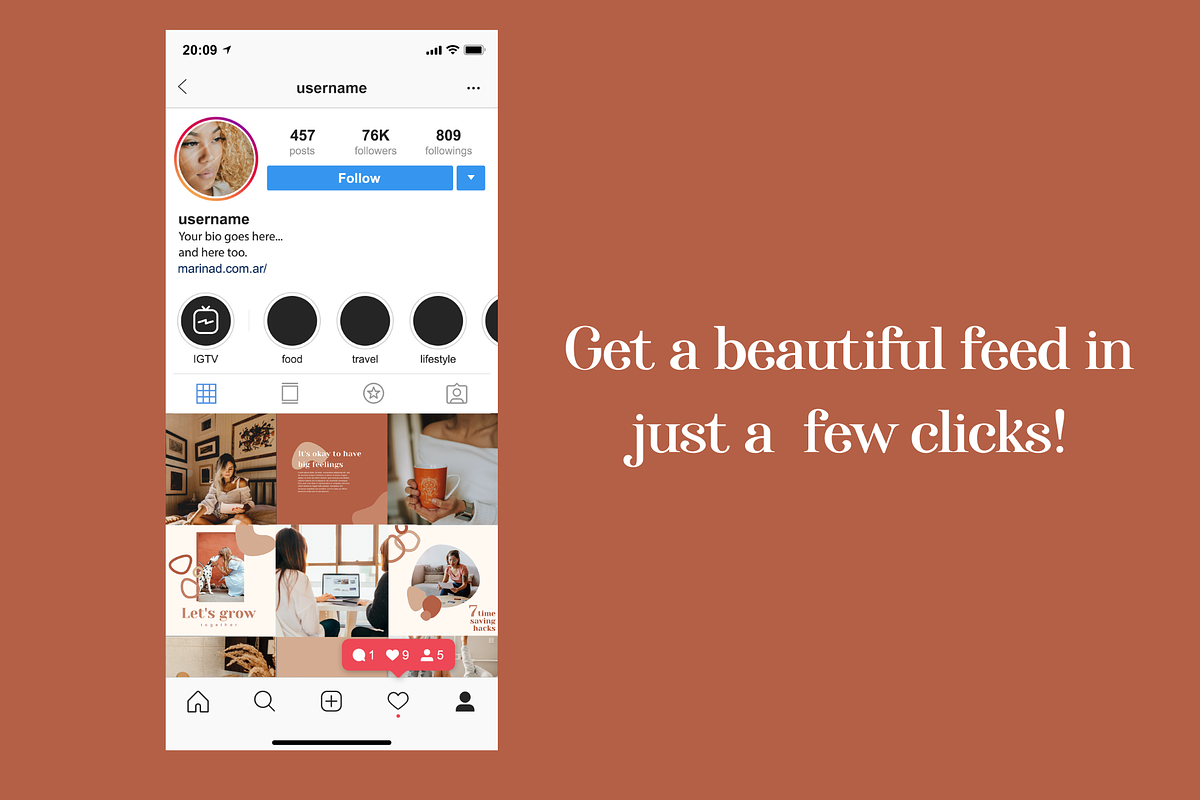 Grow - Instagram Templates for Canva, a Social Media Template by Candor Creative (Photo 3 of 4)