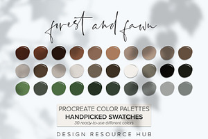 Forest And Fawn Procreate Palette