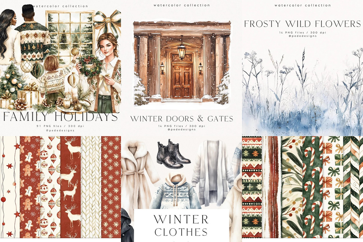 Winter & Christmas Mega Bundle 2000+, a Seasonal Illustration by PeDe Designs (Photo 8 of 18)