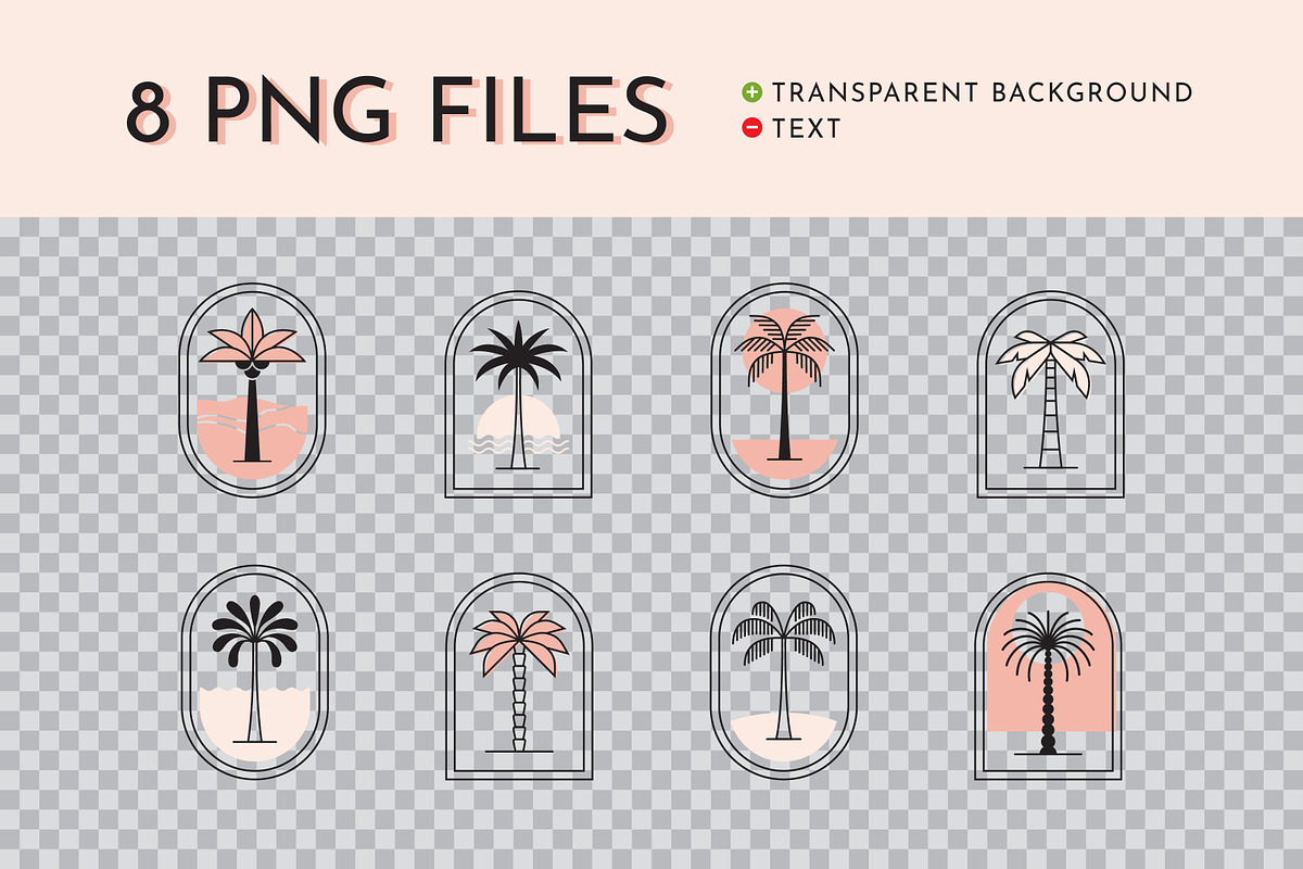 8 palm tree logo templates in vector, a Branding & Logo Template by MaryArt (Photo 2 of 4)