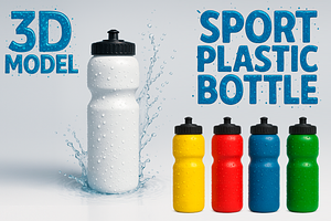 Sport Plastic Bottle 3D Model