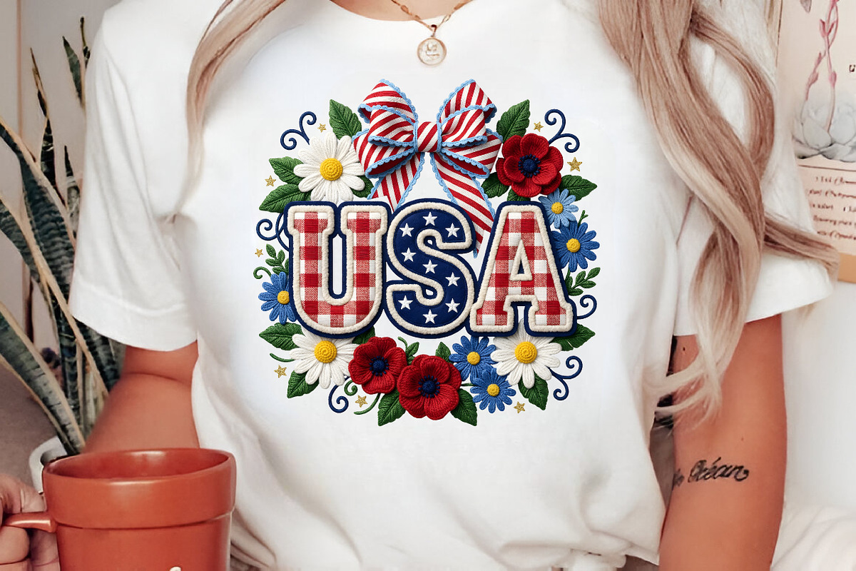 Faux Yarn USA Floral Coquette Shirt, an Illustration by CreationArt (Photo 4 of 5)
