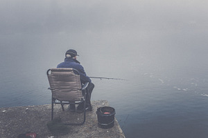 Old man fishing