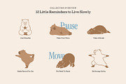 Capybara Yoga Illustration Set, an Animal Illustration by dosome.my (Thumbnail 4 of 10)