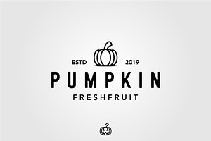 Vintage Line Art Pumpkin Logo Design, a Branding & Logo Template by lawoel