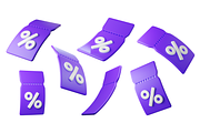Flying purple 3D discount coupon, an Object 3D Model by Hannet (Thumbnail 1 of 8)