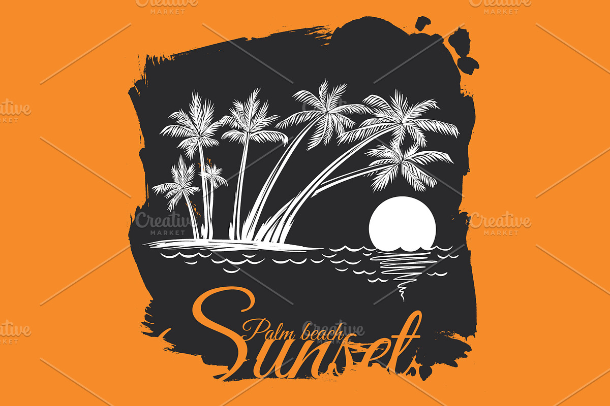 Palm Trees Drawings in Grunge Stylle, a Texture Illustration by Adiemus (Photo 5 of 7)
