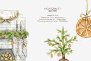 Watercolor rustic Christmas clipart, a Decorative Illustration by AquarelleSpace (Thumbnail 4 of 4)
