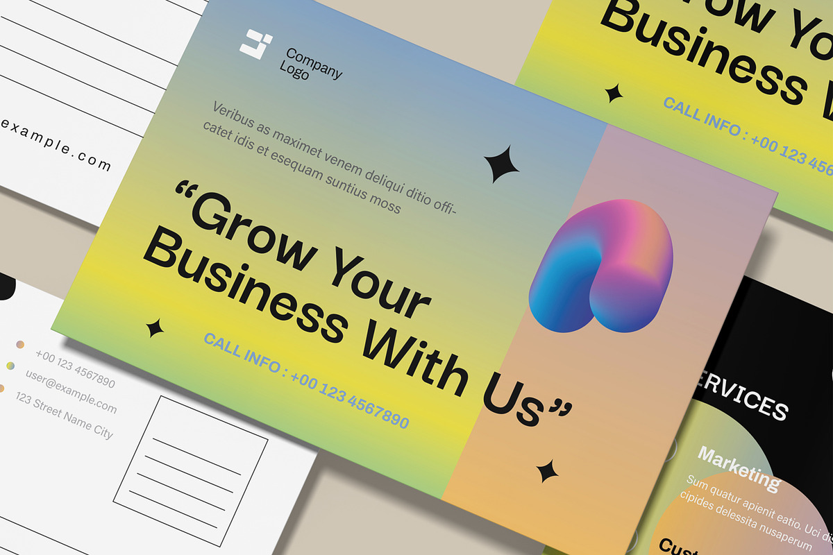 Colorful Modern Postcard Template preview 5