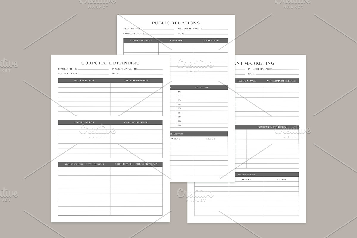 Marketing Planning Pages Set V-13, a Stationery Template by shahsoft (Photo 3 of 3)