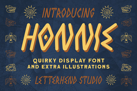 Honnie - Quirky Display Font, a Font by Letterhend Studio