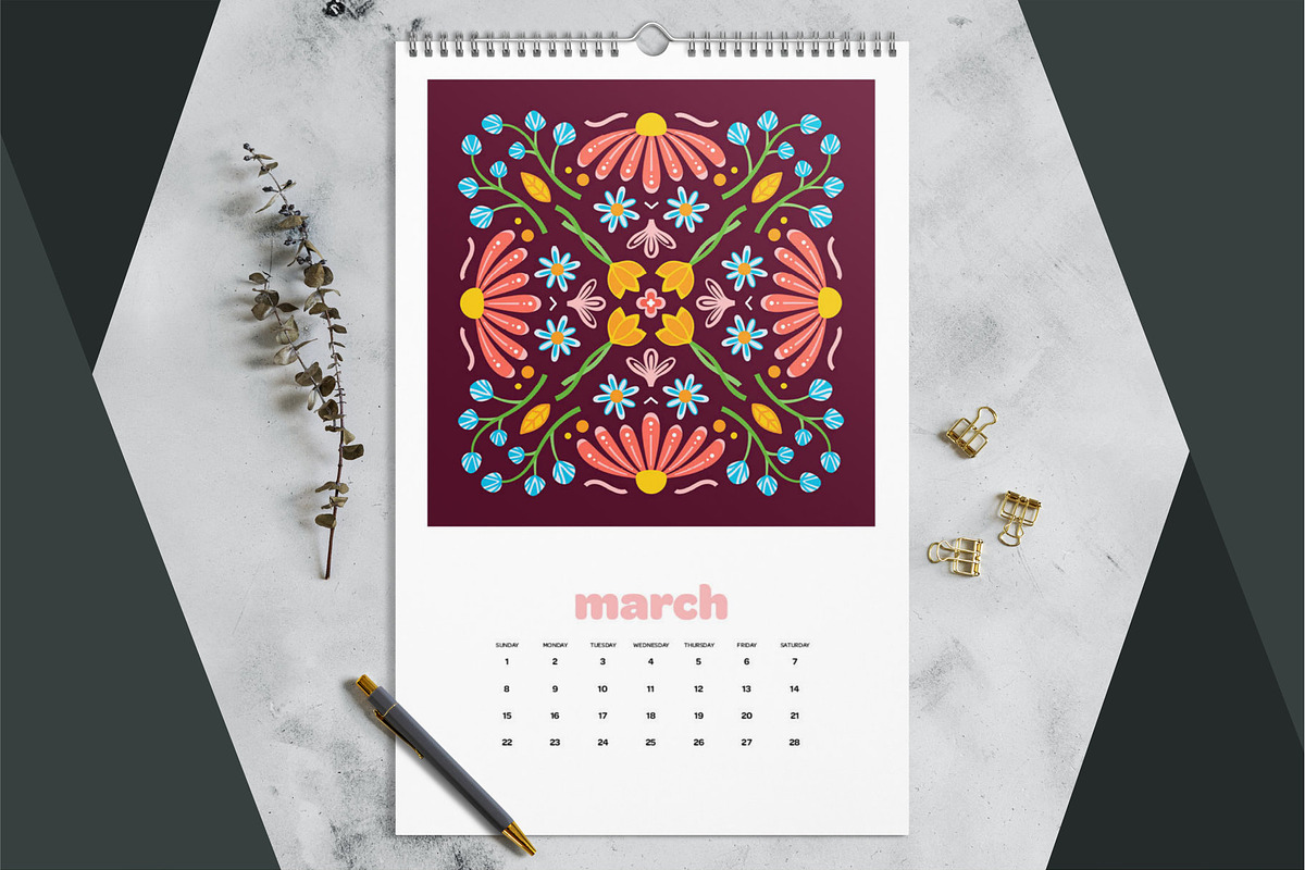2026 InDesign Calendar Tablet Size preview 7