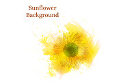 Watercolor sunflower background., an Illustration by Svetlana Avv (Thumbnail 2 of 2)