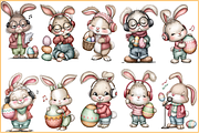 Easter Bunny Music Lover Clipart, a Seasonal Illustration by HueNestify (Thumbnail 3 of 3)