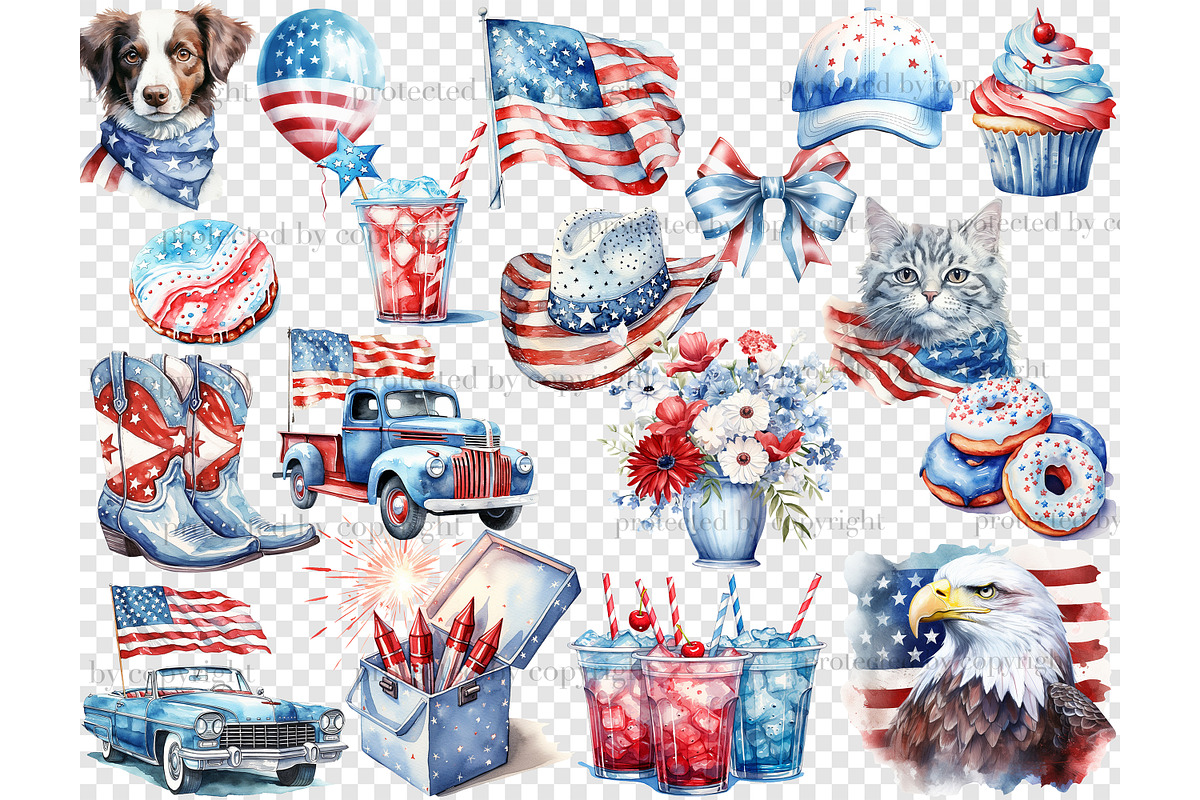 Patriotic Clipart Bundle, a Person Illustration by GlamArtZhanna (Photo 5 of 6)