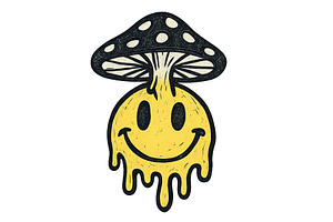 Smiling yellow face with melting, an Illustration by ZinetroN