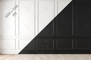 Black white empty interior. Mockup.
