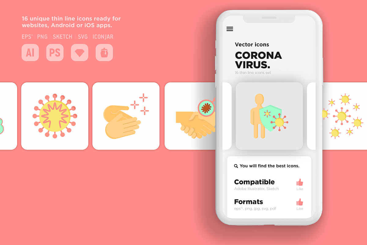 Coronavirus | 16 Flat Icons Set, an Icon by Alex Blogoodf (Photo 10 of 12)