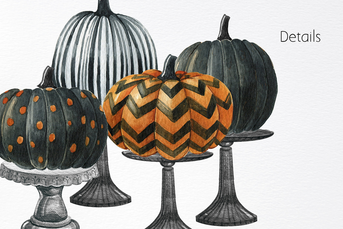 Watercolor halloween pumpkin clipart, an Object Graphic by yana.fefelova (Photo 4 of 5)
