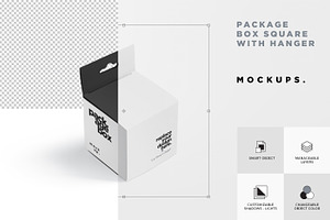 Package Box Mockup - Square - Hanger