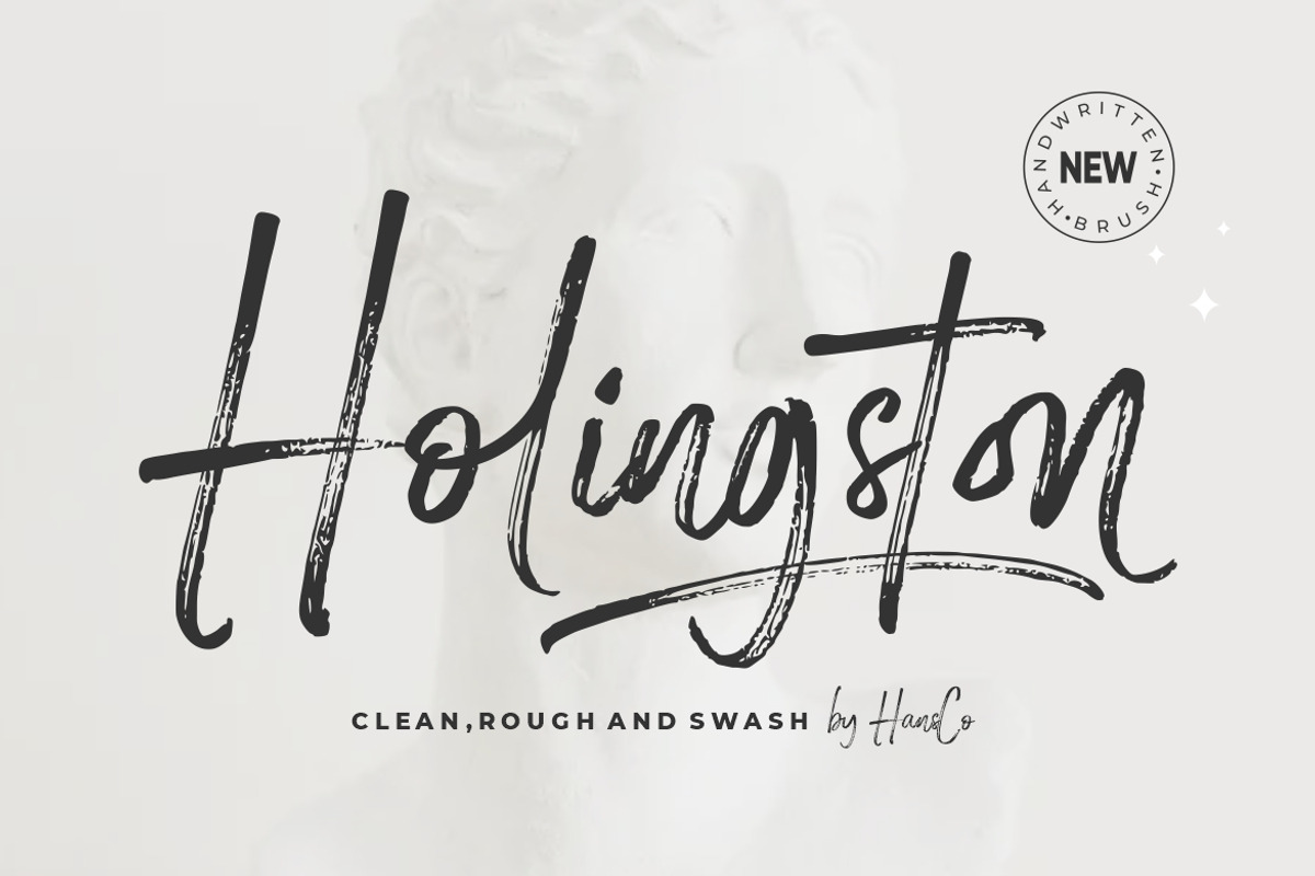 Holingston - Handwritten Brush Font, a Script Font by HansCo Studio (Photo 1 of 11)