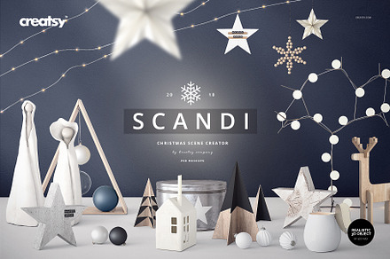 SCANDI - Christmas Scene Creator, a Cups & Container Mockup by creatsy2